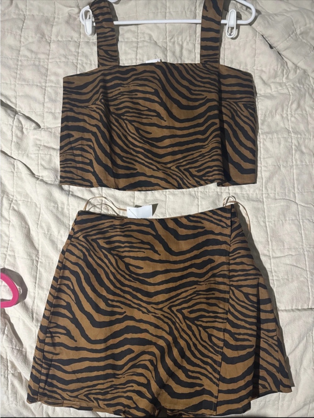 Brown Tiger Print Mini Skirt - Women
